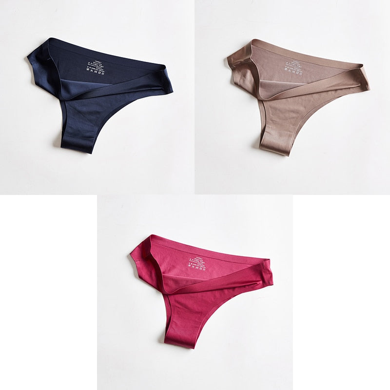 Silk Panties Underwear - Fitness Sports Seamless Ice Thong