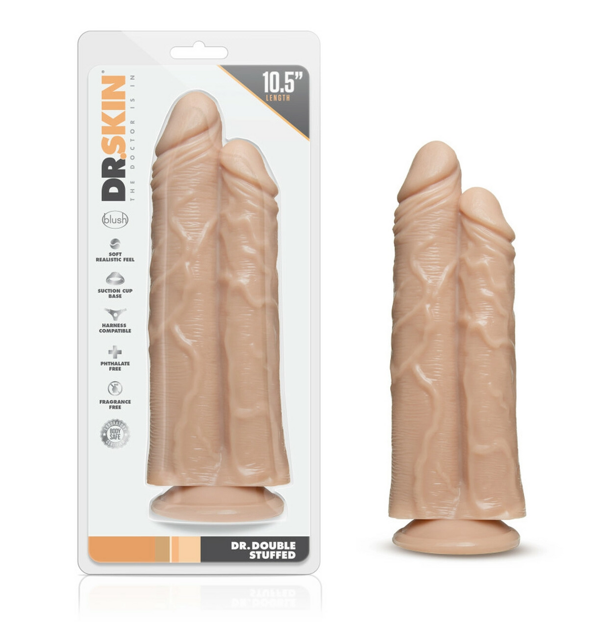 BLUSH Dr. Skin - Double Trouble - Double Shaft Dildo - Vanilla