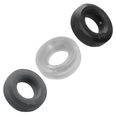 Hunkyjunk HUJ3 c-ring 3-pack,  TAR MULTI  - Tar/Ice/Stone